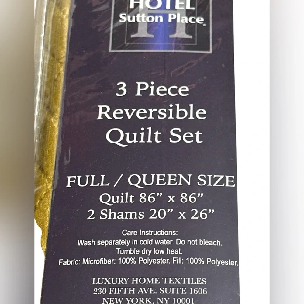 Sutton Place 3 Piece Gold Quilt Set‎
